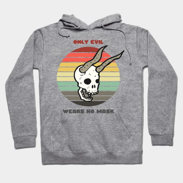 Sunset Demon Skull / Only Evil Wears No Mask Hoodie by nathalieaynie